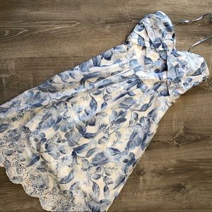 NWOT Midi Blue & White Floral Dress